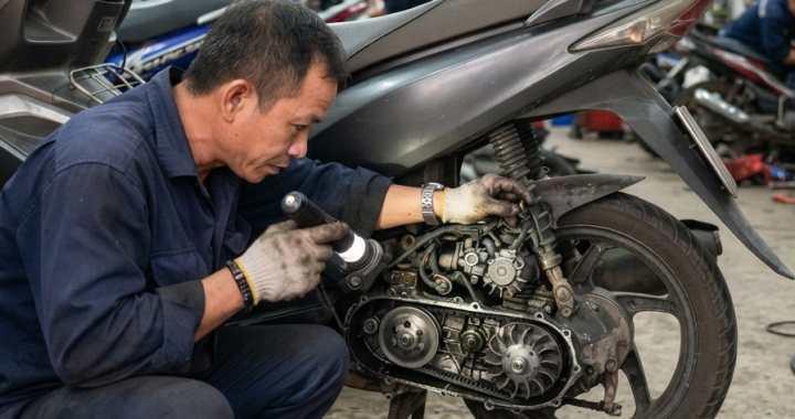 Cách kiểm tra động cơ xe tay ga cũ khi xem xe