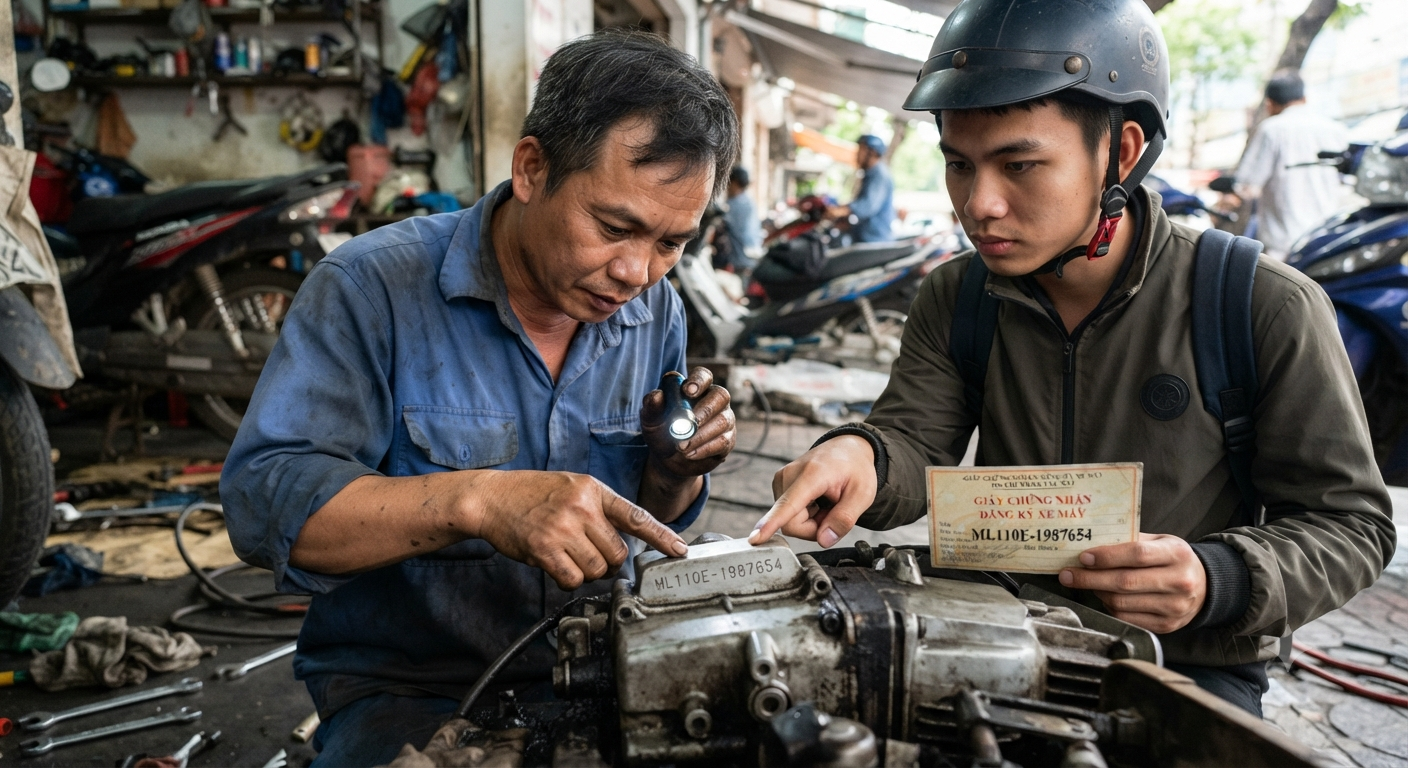 Hướng dẫn kiểm tra số máy xe máy cũ và những điều cần lưu ý